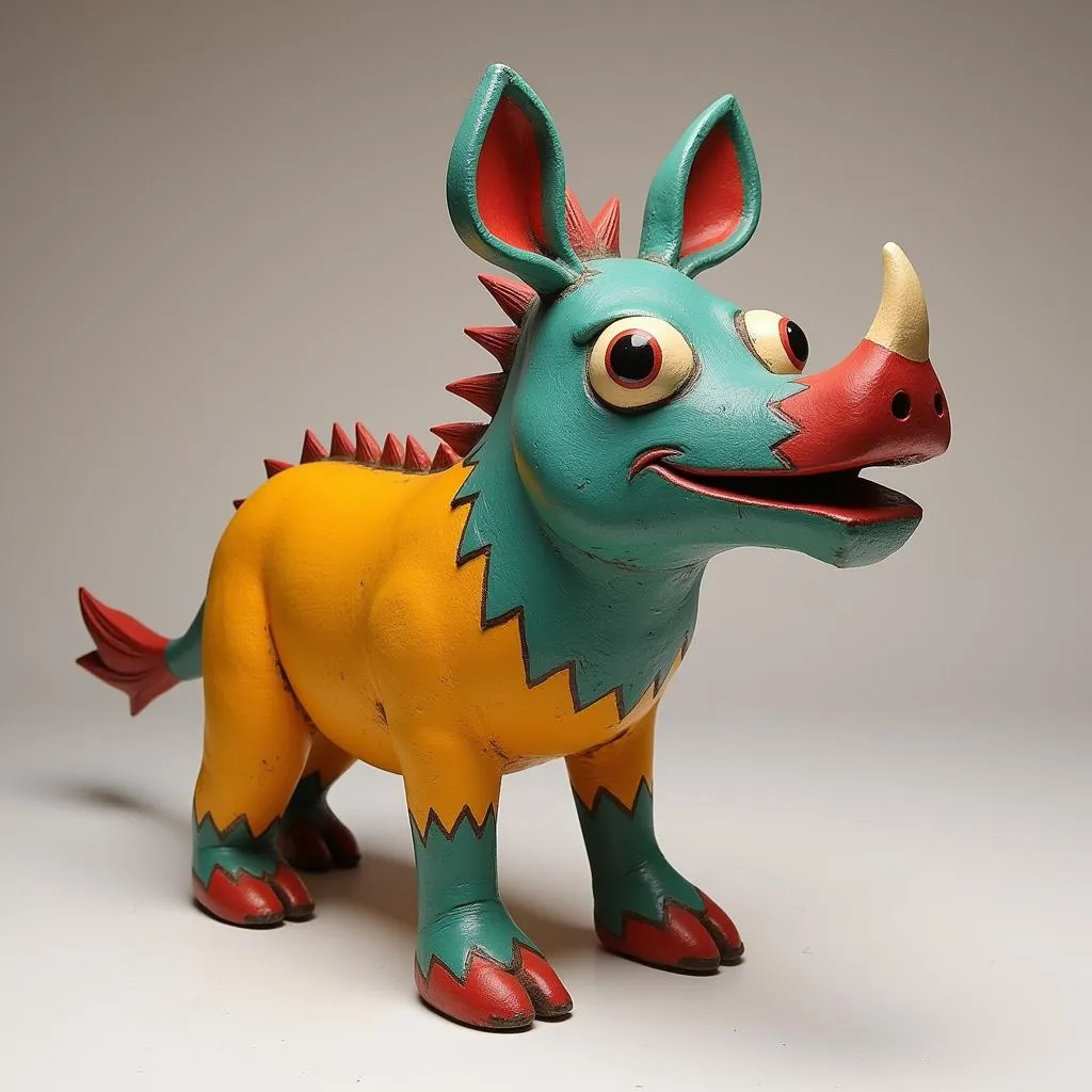 Whimsical Javelina Folk Art Sculpture