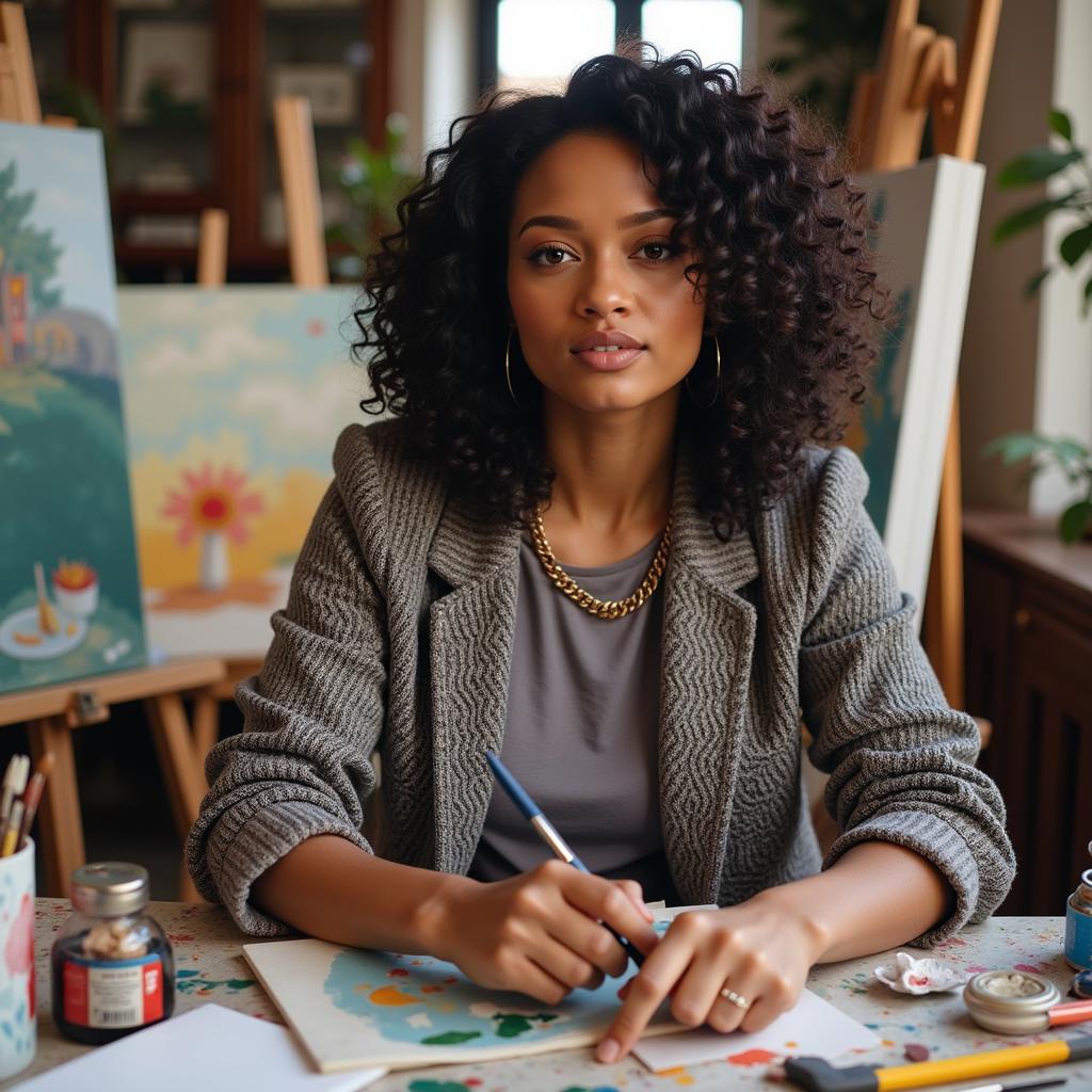 Jennifer Hudson in her Art Studio