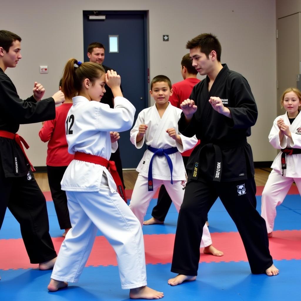 Students practicing martial arts at JK Martial Arts Academy