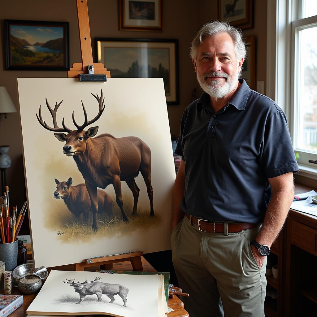 Renowned wildlife artist John Banovich capturing the spirit of nature in his studio