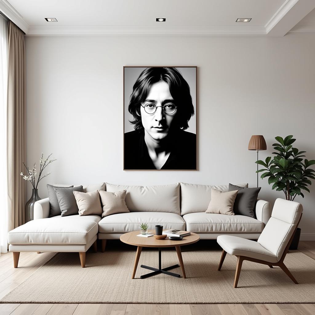 John Lennon inspired home decor with minimalist design