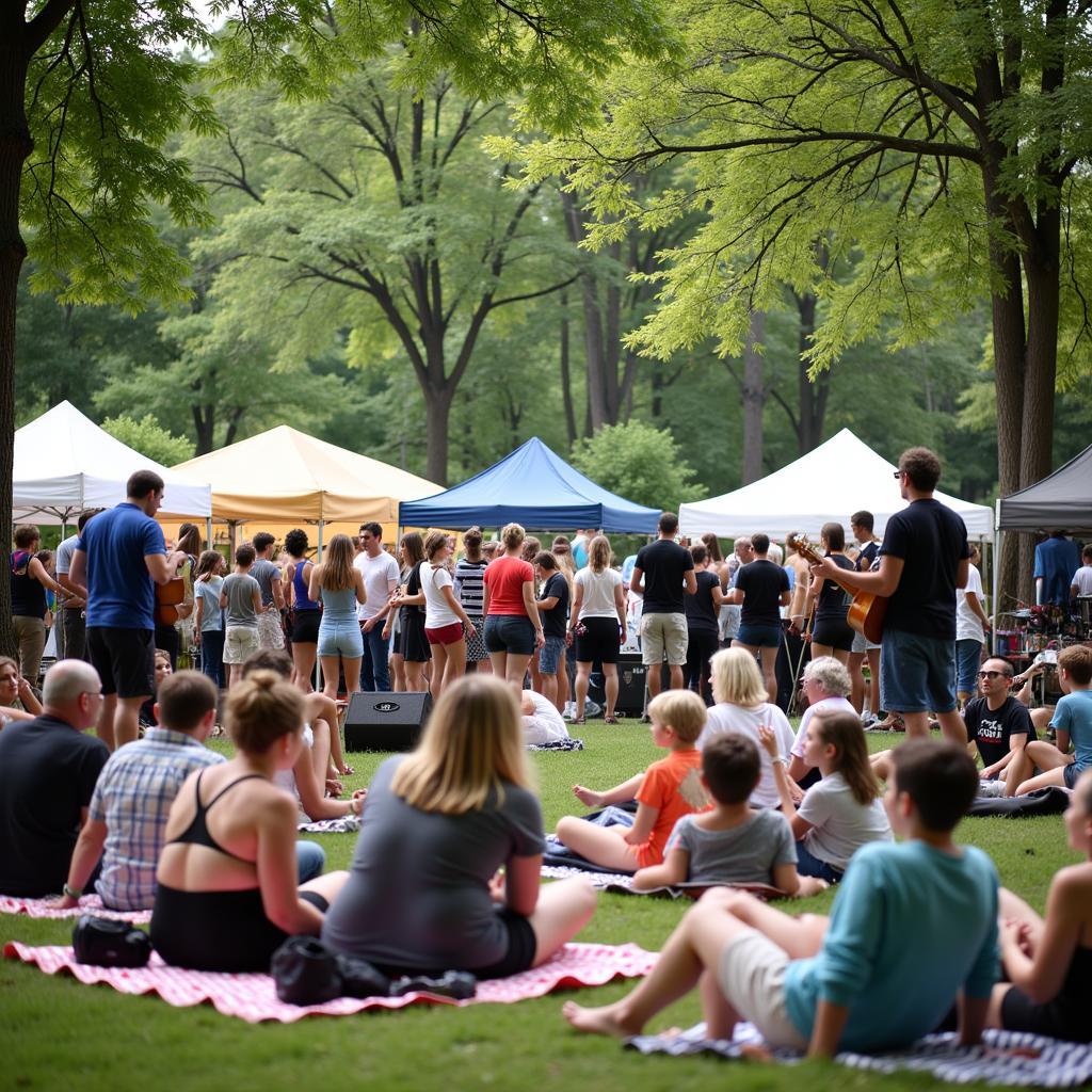 Johns Creek Art Festival Visitors Enjoying Live Music