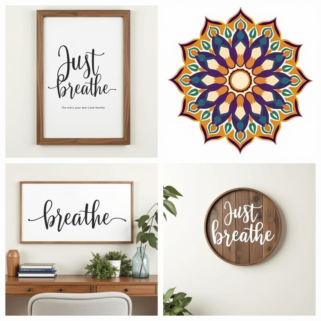 Various Styles of "Just Breathe" Wall Art