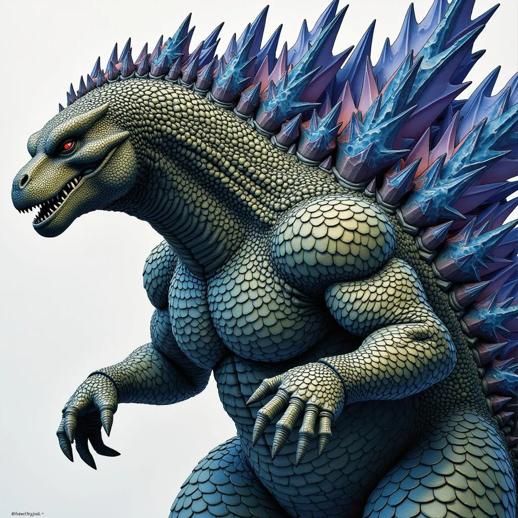 Kaida Yuji's Godzilla Art: A Close-up Look at the Detail of Godzilla's Scales