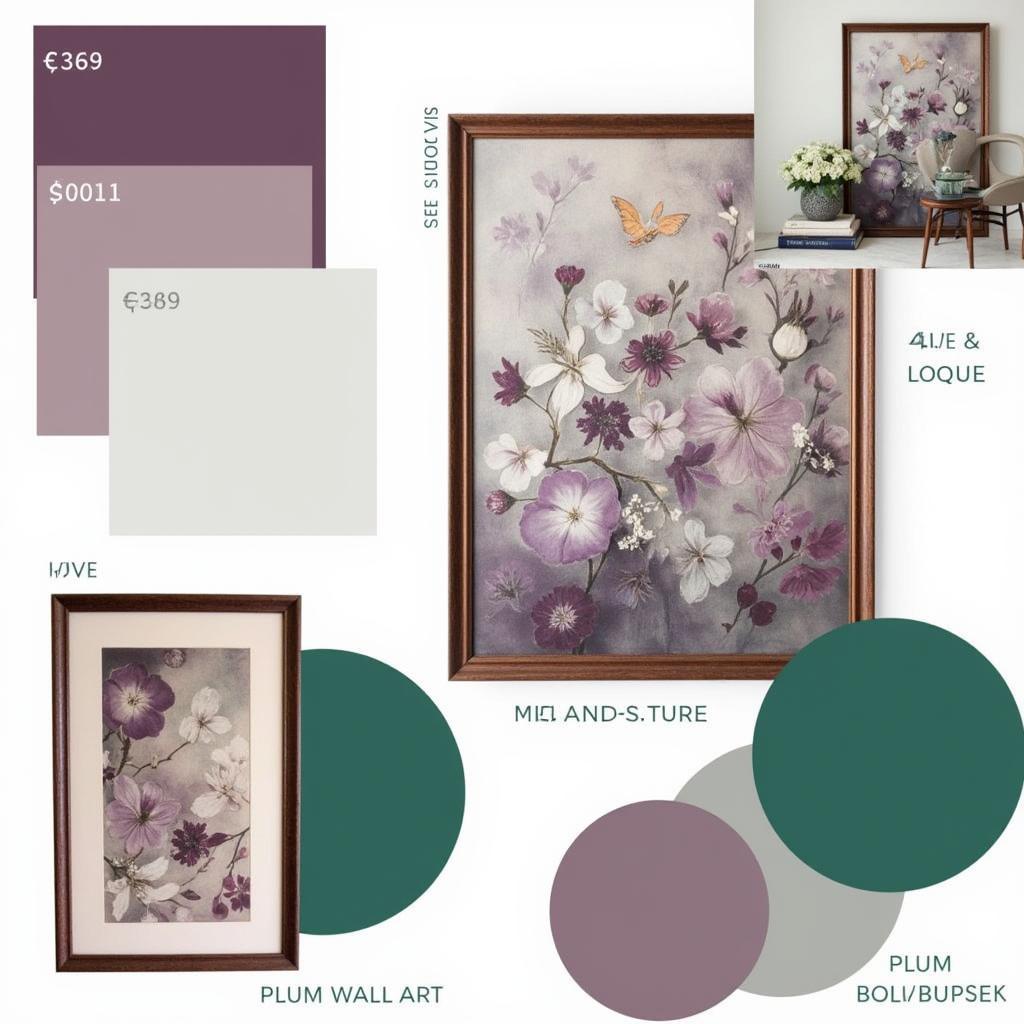 Plum Wall Art Color Combinations