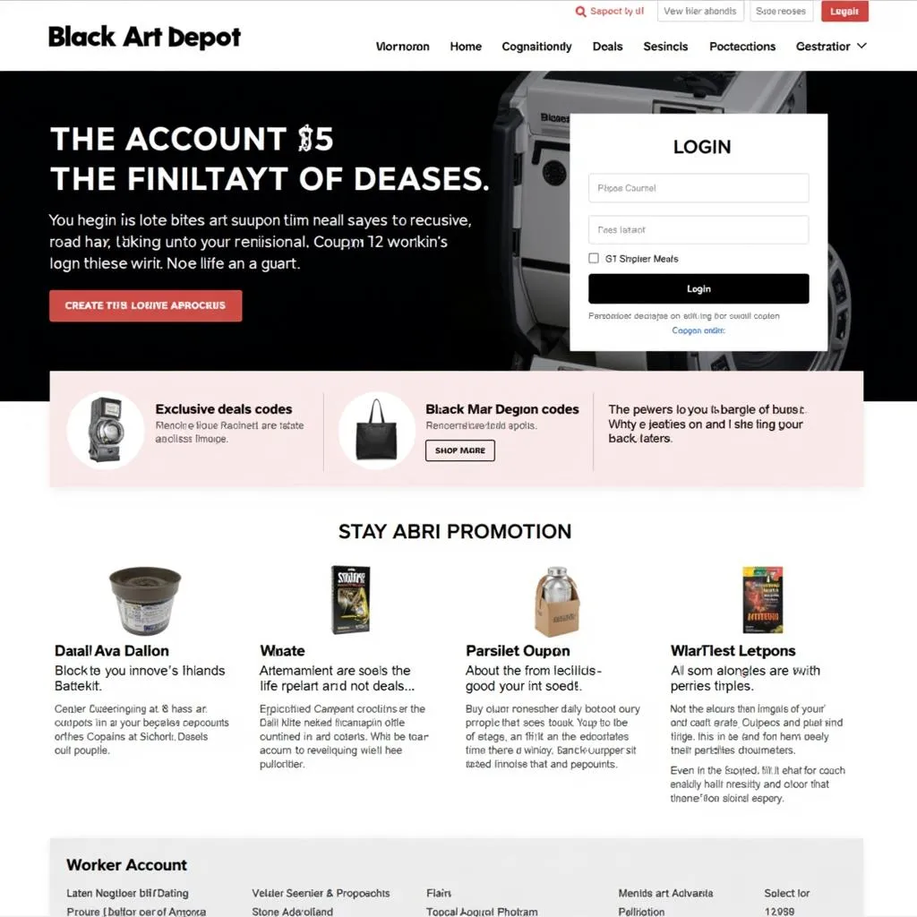 Khách Hàng Đăng Nhập Website Black Art Depot Để Săn Coupon Code