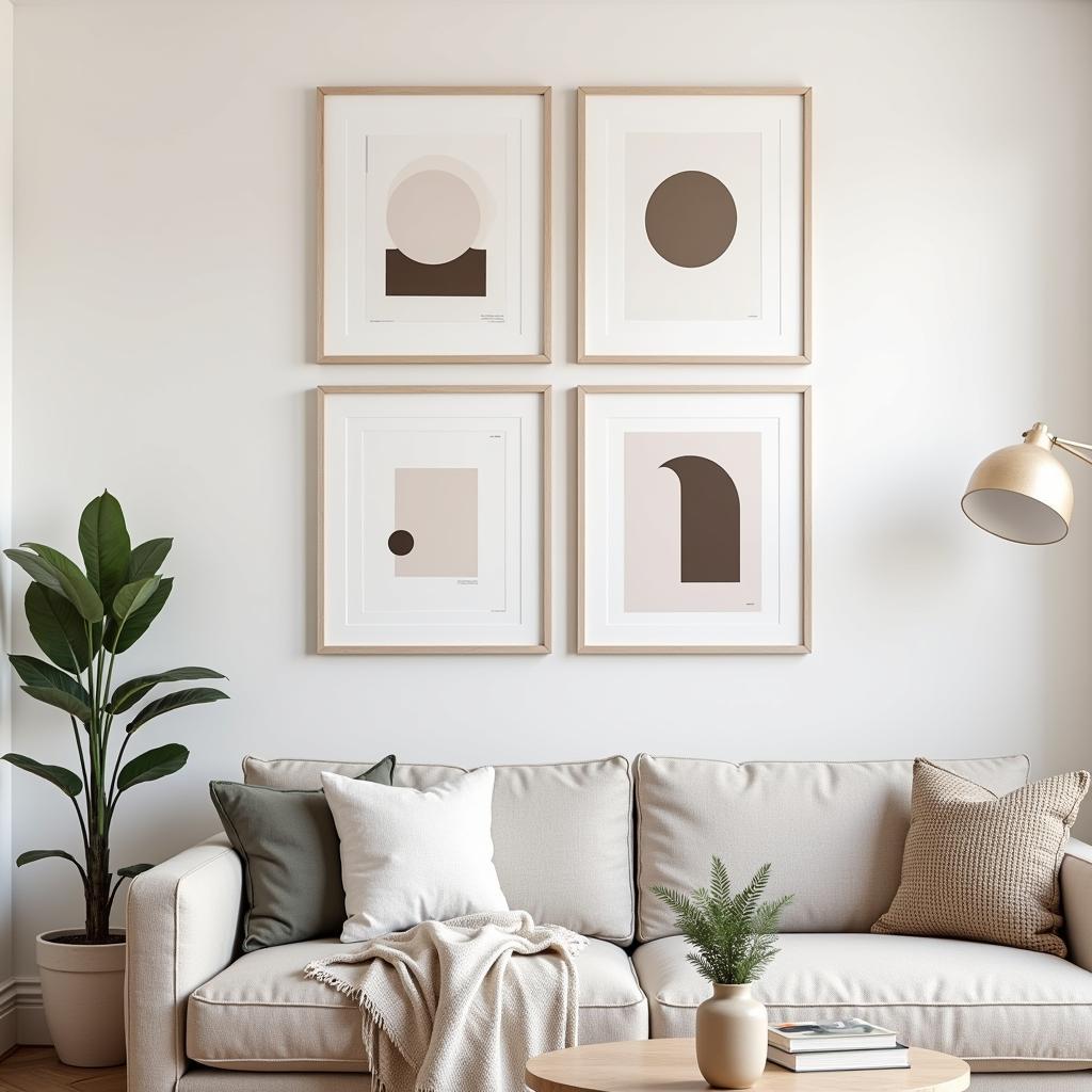 Living Room Decorated with 10x10 Wall Art