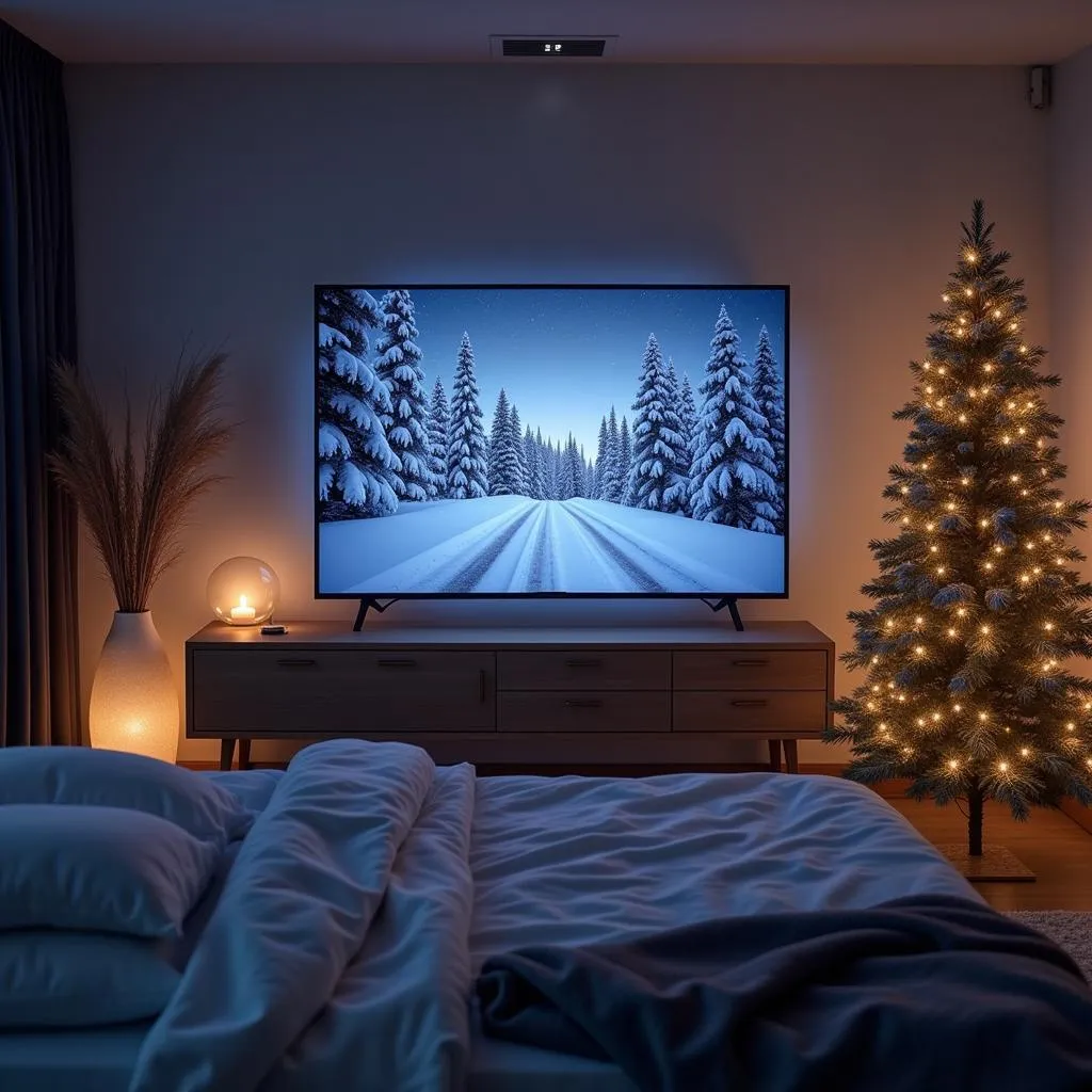 Frame TV Christmas Art Bedroom