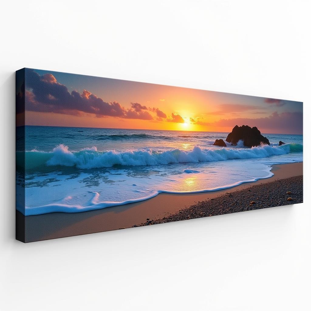 Bức tranh canvas panoramic với khung cảnh biển đẹp