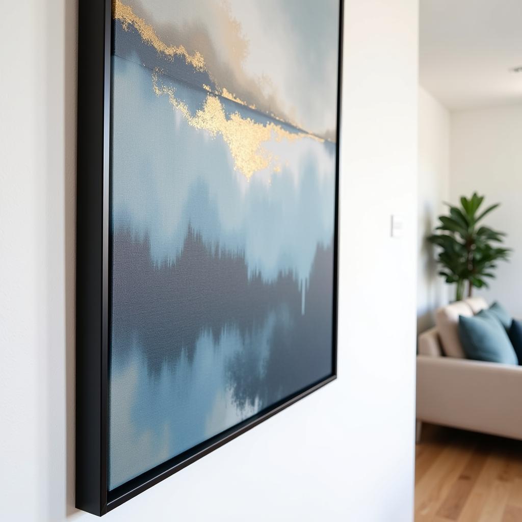 Modern Abstract Art Frame in a Minimalist Living Room