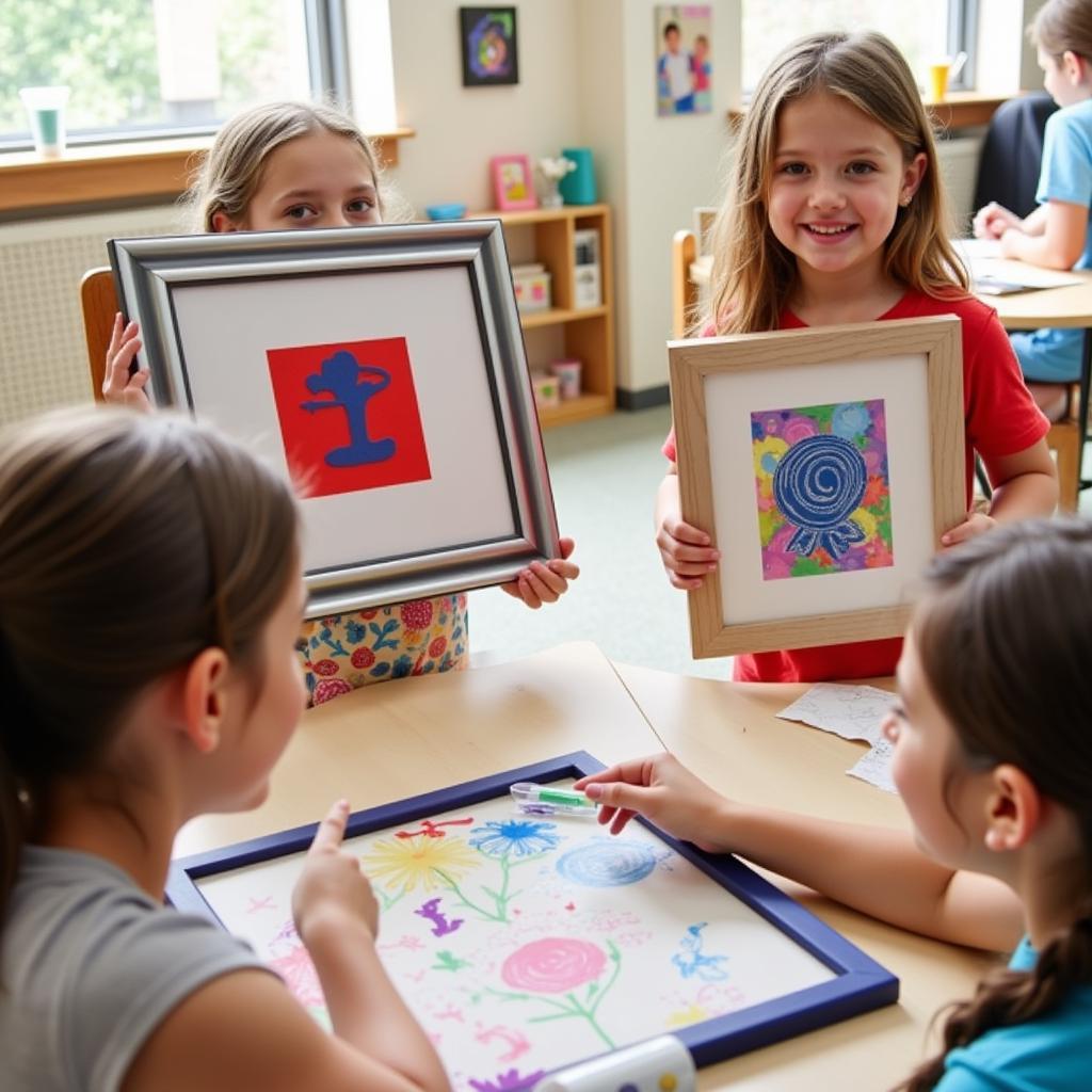 Kids Choosing Frames for their Art