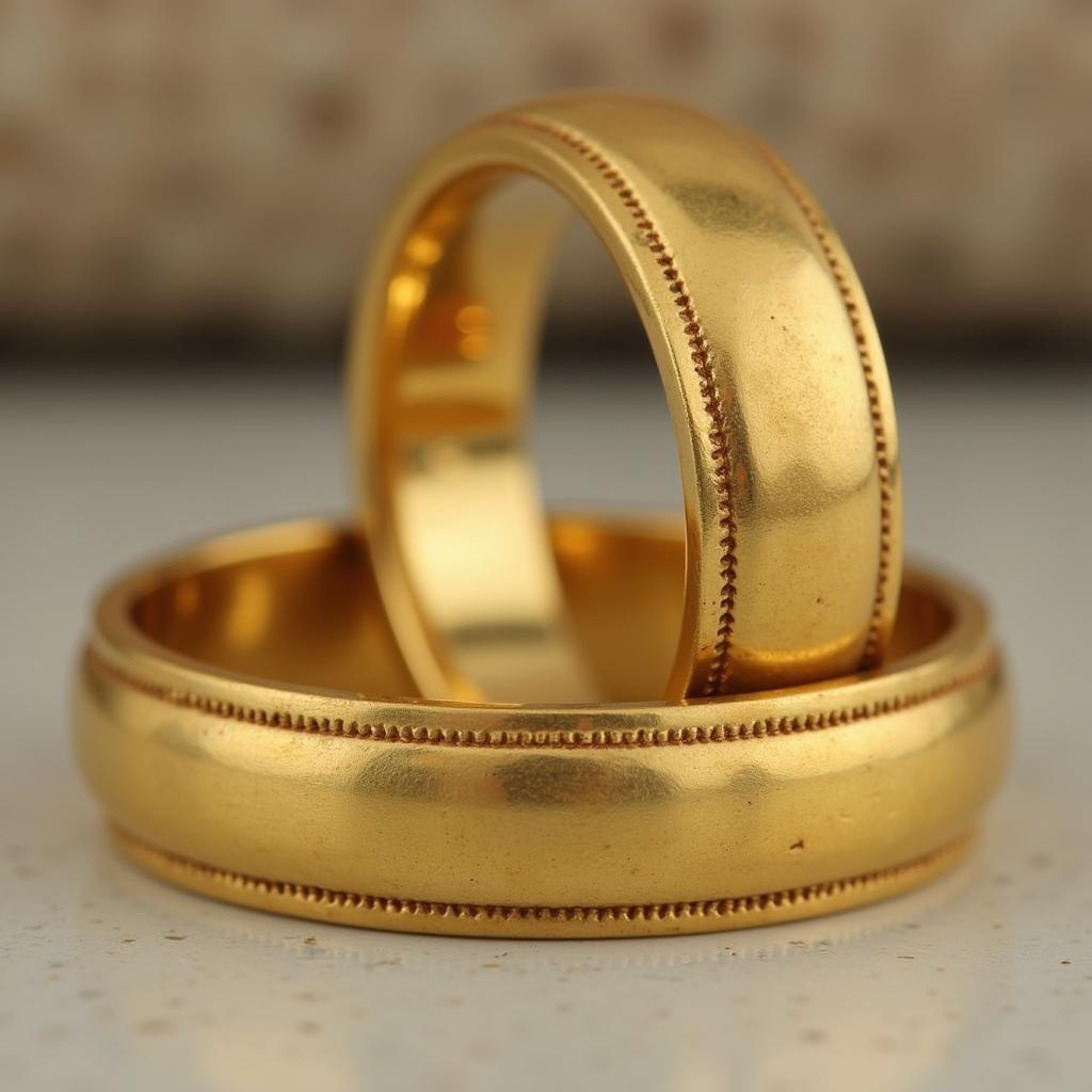 Art Deco yellow gold wedding bands