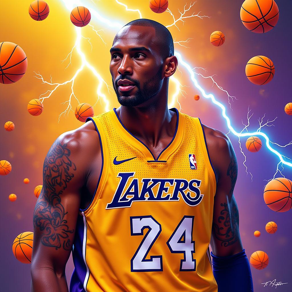 Digital Art Portrait of Kobe Bryant