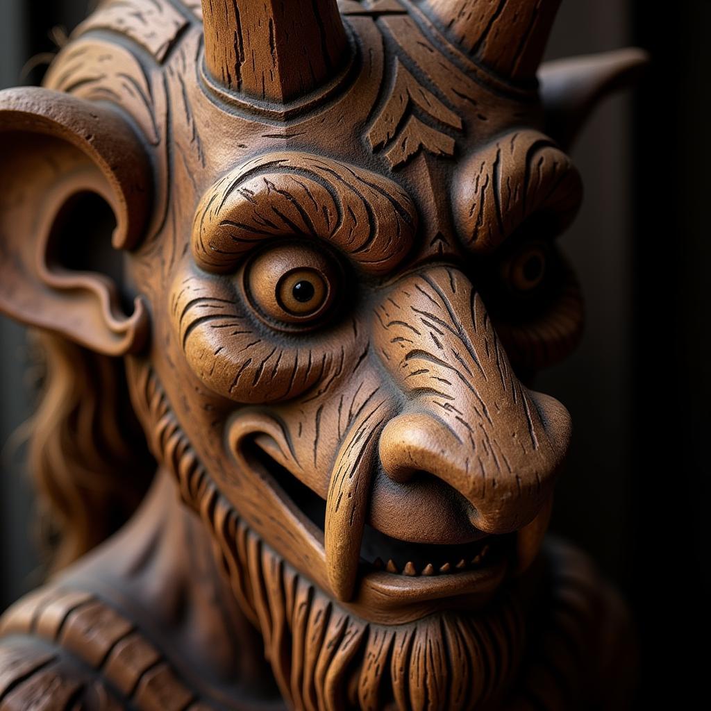 Traditional Krampus Mask Carving