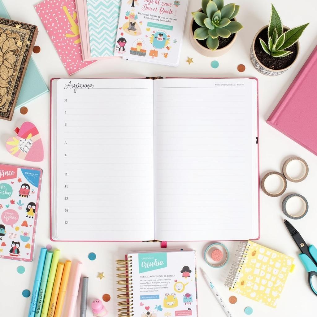 Artful agenda alternatives spread out on a desk