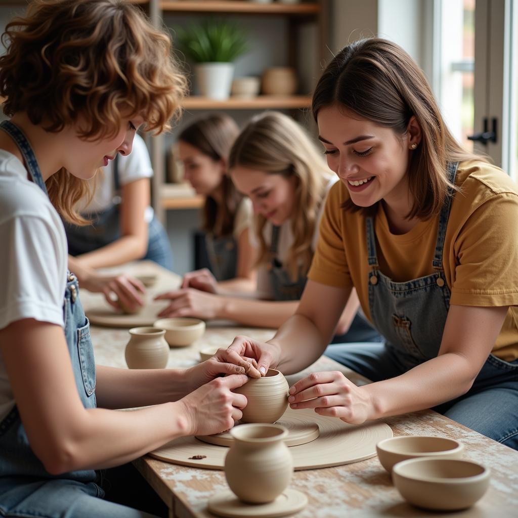 Pottery workshop at the festival