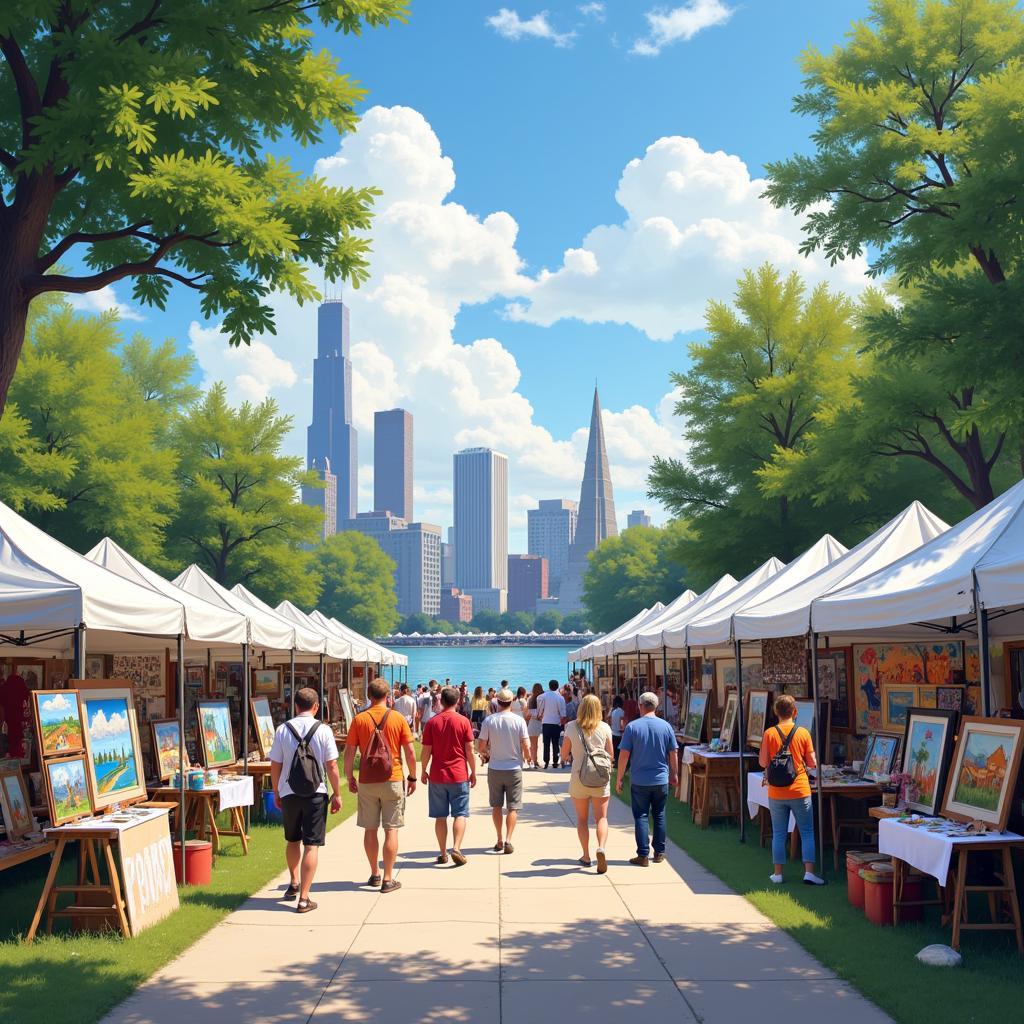 Artists showcasing their work at Lakefront Festival of the Arts 2024