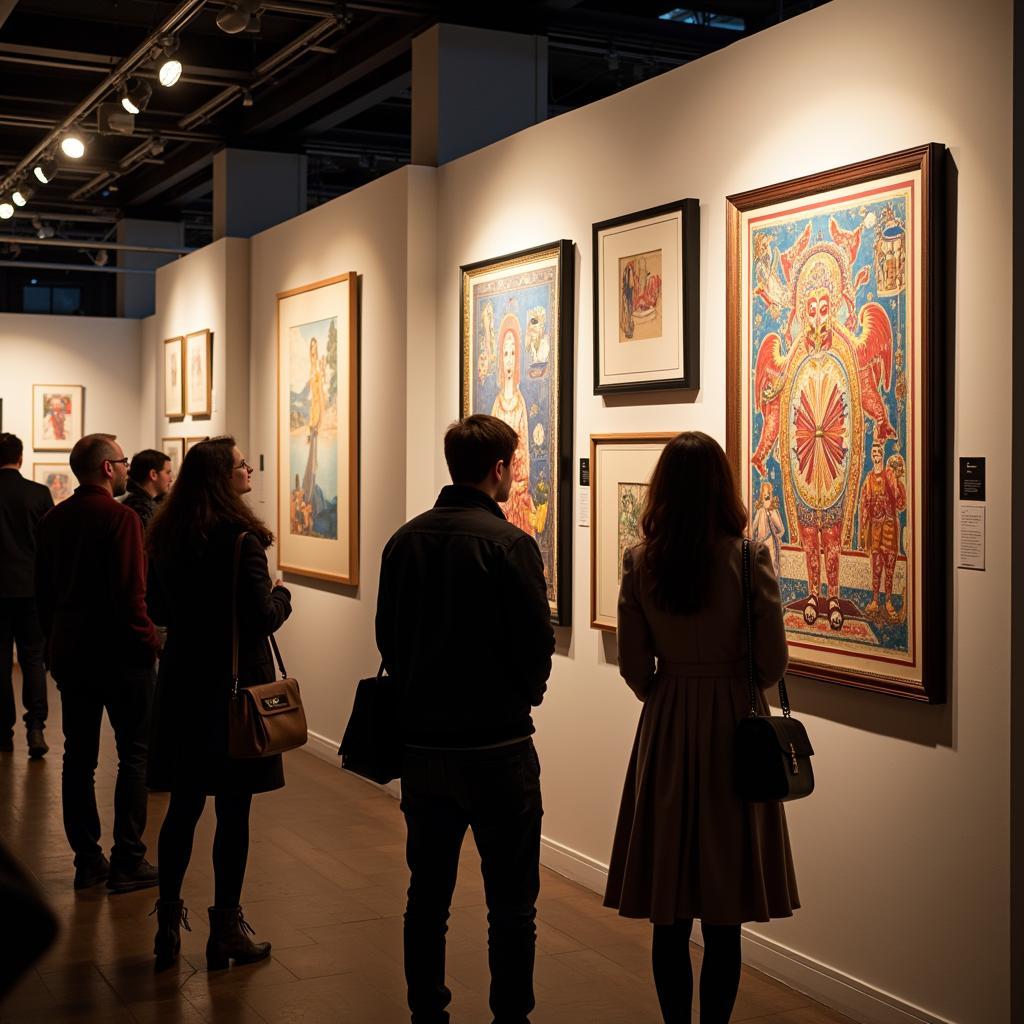 Visitors exploring artworks at Lakefront Festival of the Arts 2024