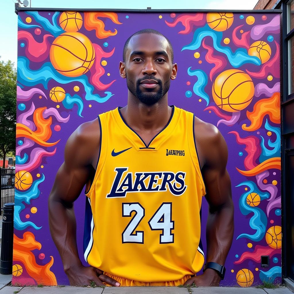 Los Angeles Lakers street art mural