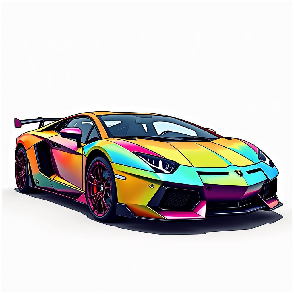 Modern Lamborghini Aventador Supercar Art Print