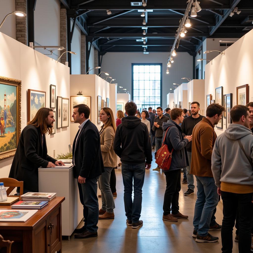 Visitors Engaging with Artists at Lancaster Arts and Craft Show