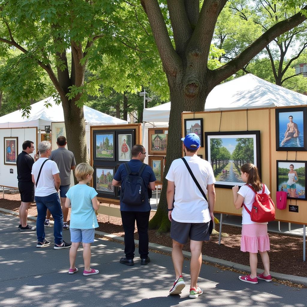 Larchmont Arts Festival Visitors Enjoying Art