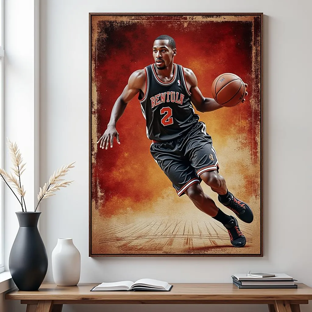 Large sports wall art basketball