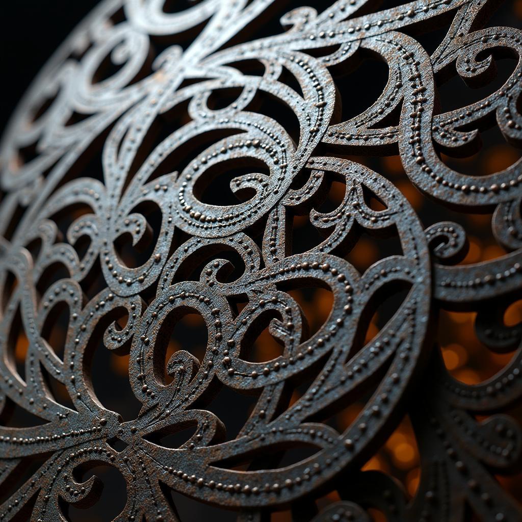 Intricate Metal Sculpture Created with Laser Cutting