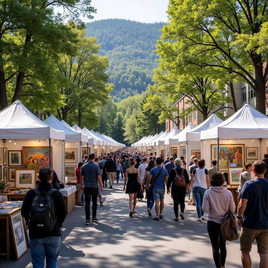 Crowds gather at the Mt Lebanon Art Festival