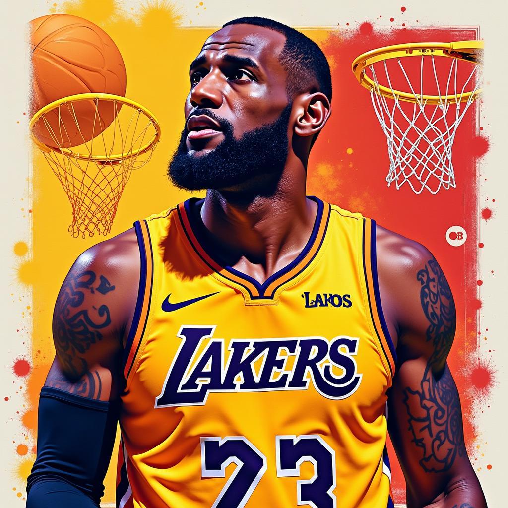 Chân dung LeBron James qua nét vẽ nghệ thuật