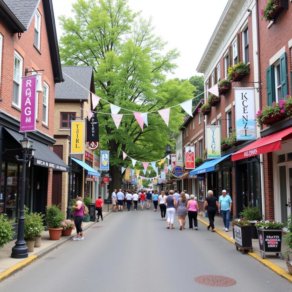 Charming main street during the Lenox Art Walk