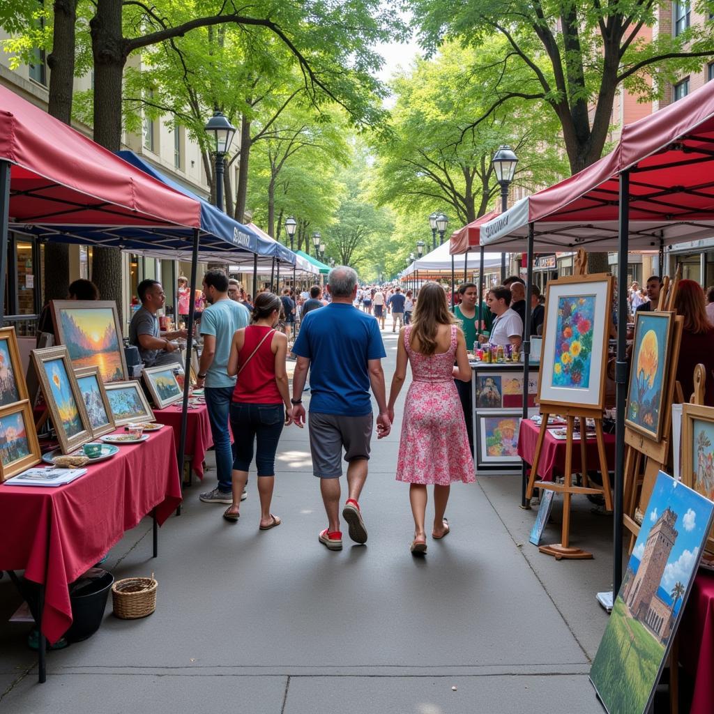 Artists showcasing work at the Lenox Art Walk