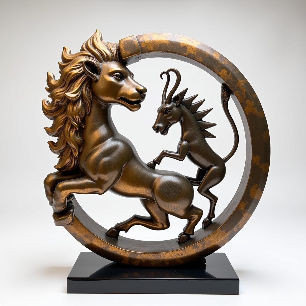 Tác phẩm điêu khắc mang âm hưởng Leo and Aries