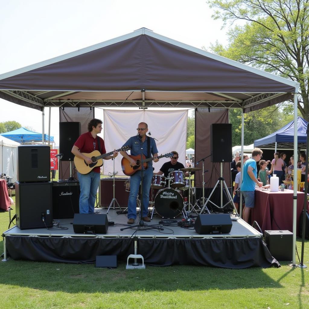 Musicians entertain the crowd with live music at the Lexington Michigan Art Fair