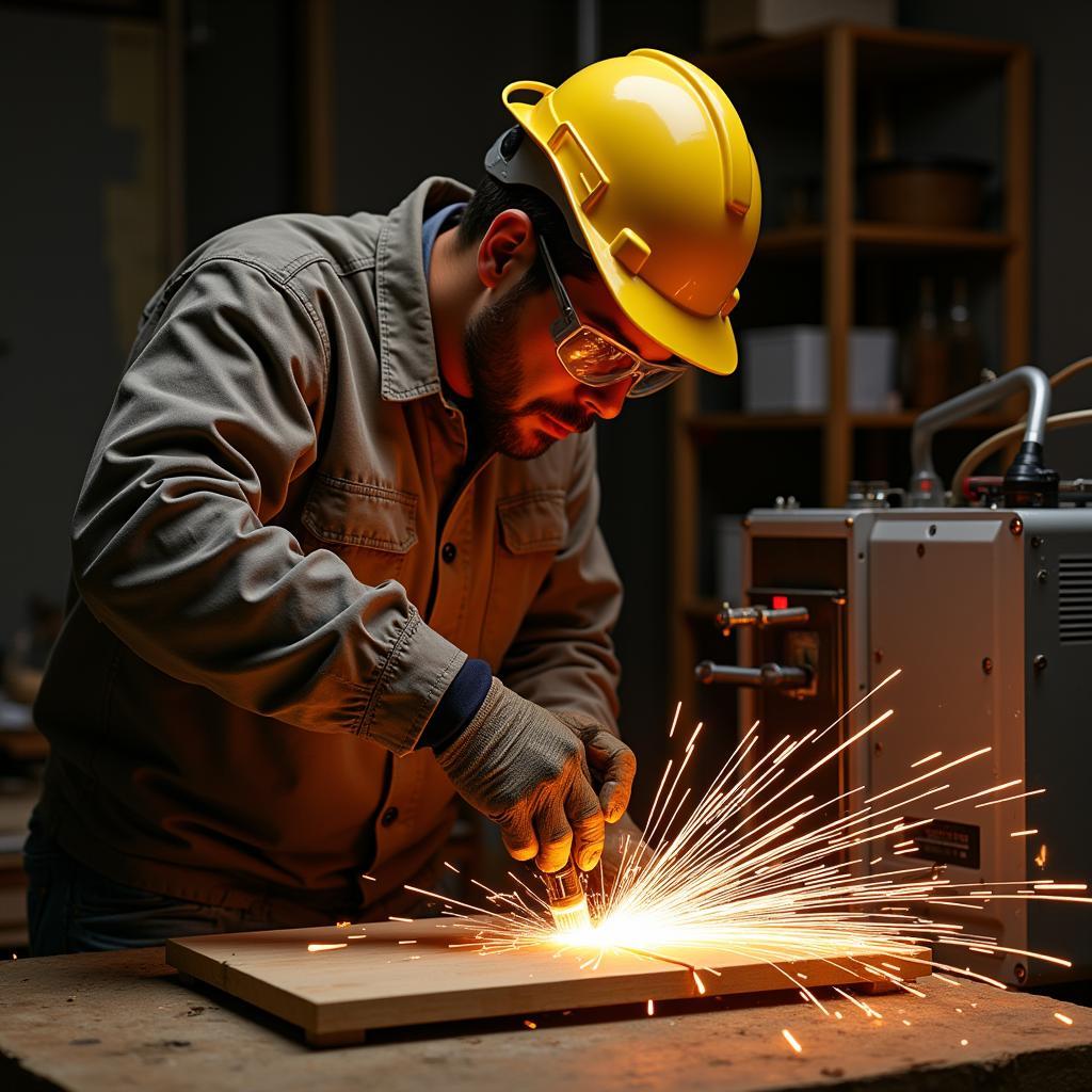 Artist Creating Lichtenberg Figure Art