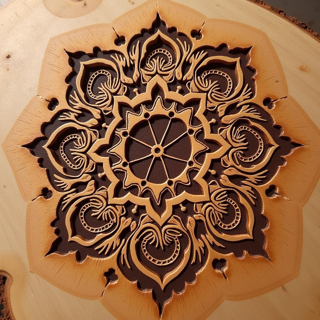 Intricate Lichtenberg Figure on Wood