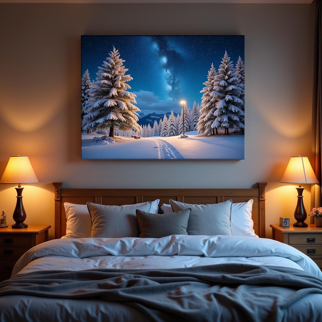 Lighted Canvas Winter Wonderland Bedroom