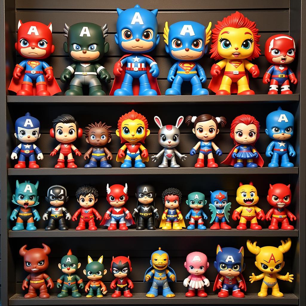 A vibrant collection of lil heroes art toys