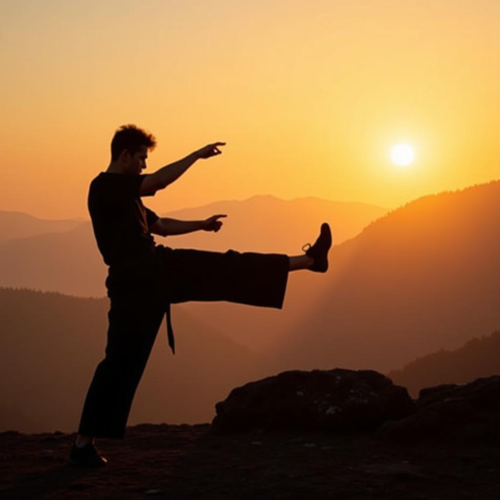 Lone martial artist begins training