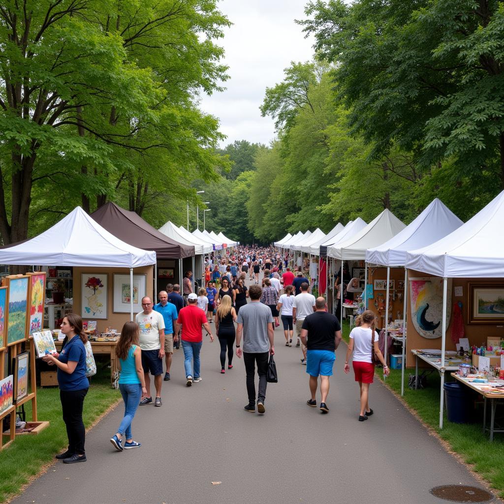 Vibrant artist booths at Long's Park Art Festival