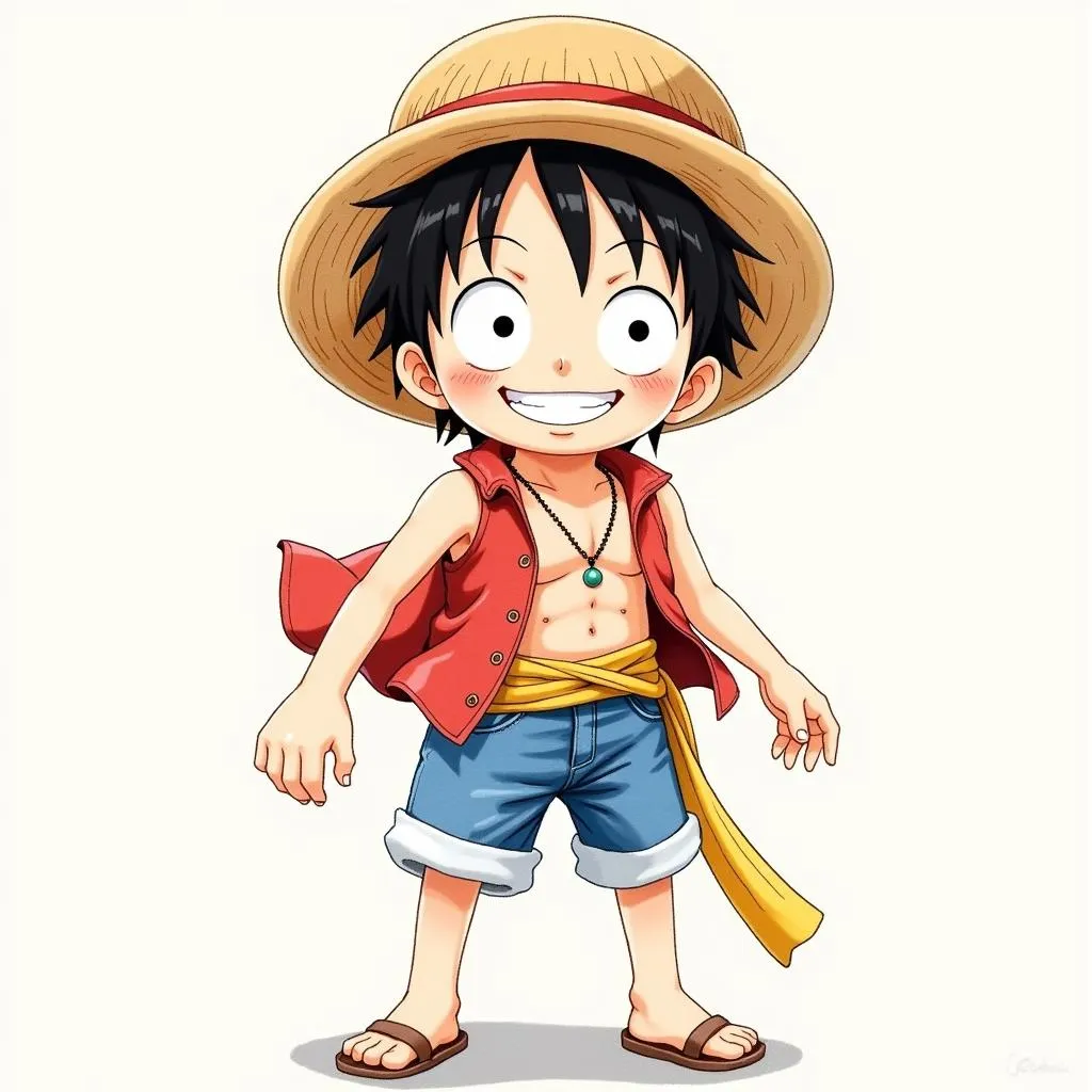 Luffy Watercolor Portrait