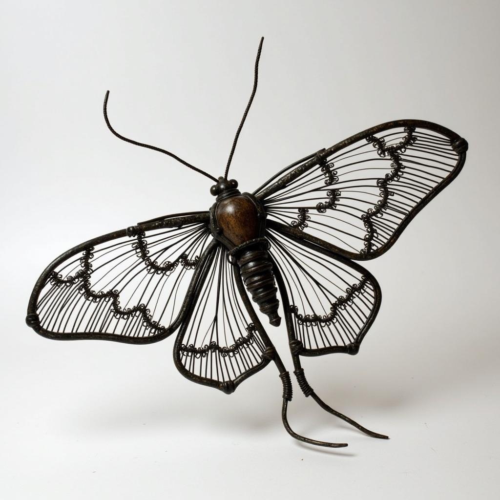 Luna Moth Metal Sculpture