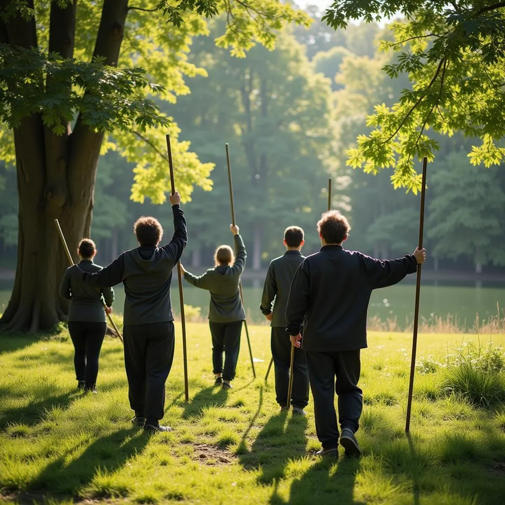 Outdoor Bo Staff Training