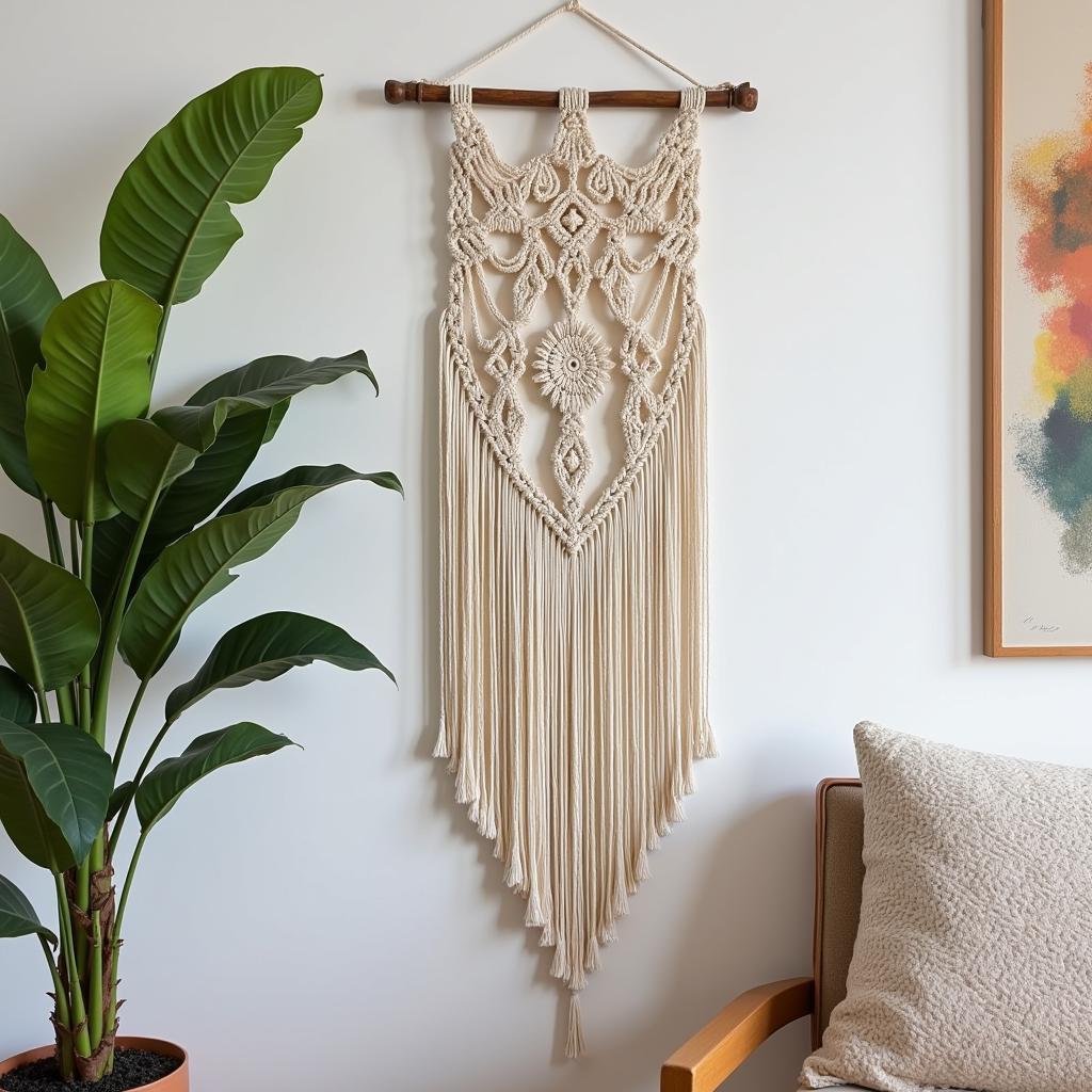 Mẫu macrame trang trí tường