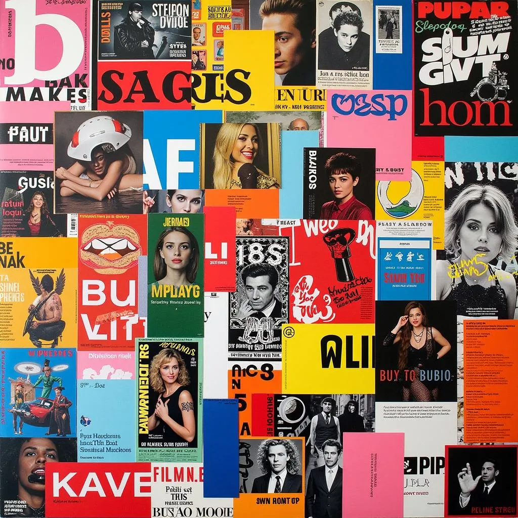 Vibrant collage showcasing magazine pop art elements