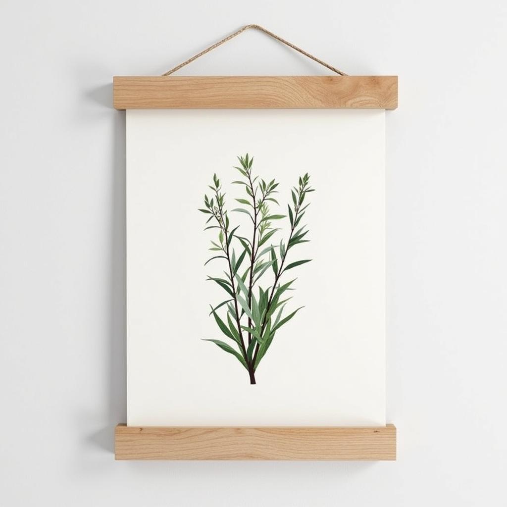 Magnetic Poster Hanger Displaying Botanical Print