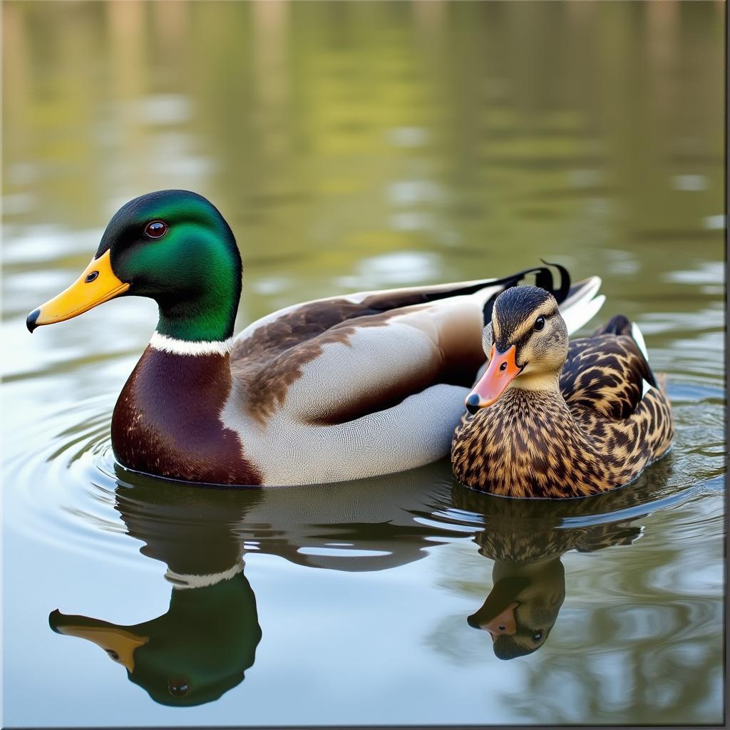 Mallard Duck Pair Canvas Print