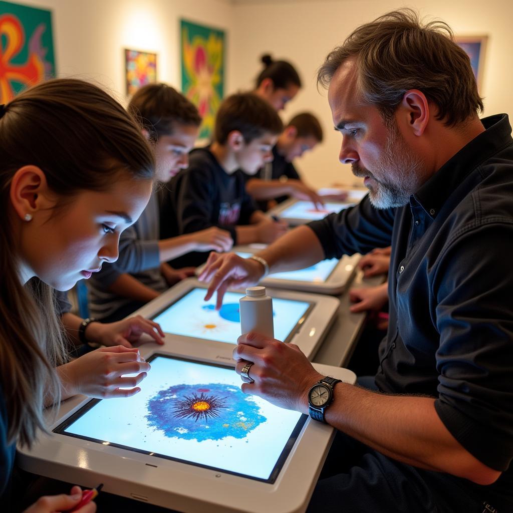 Artist Leading a Digital Art Workshop at Manito Art Festival