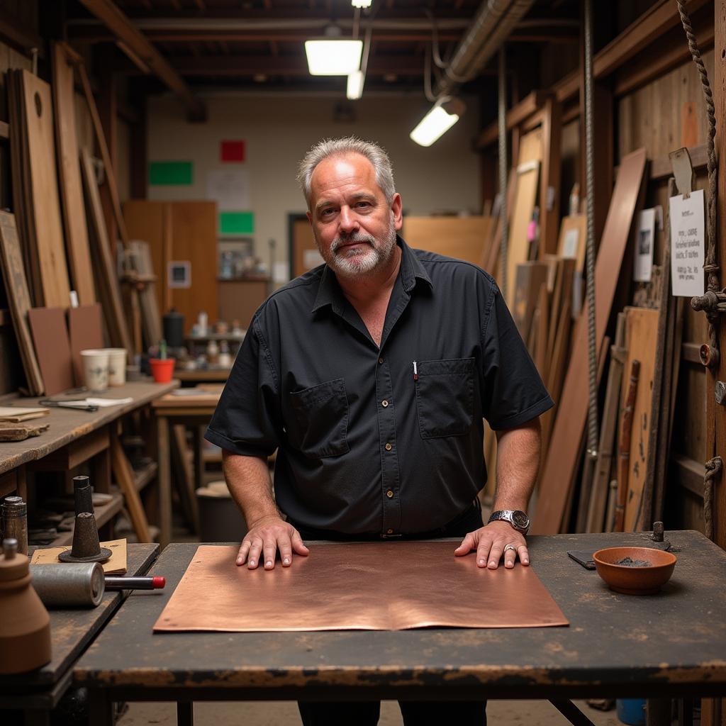 Mark Malizia in his Studio