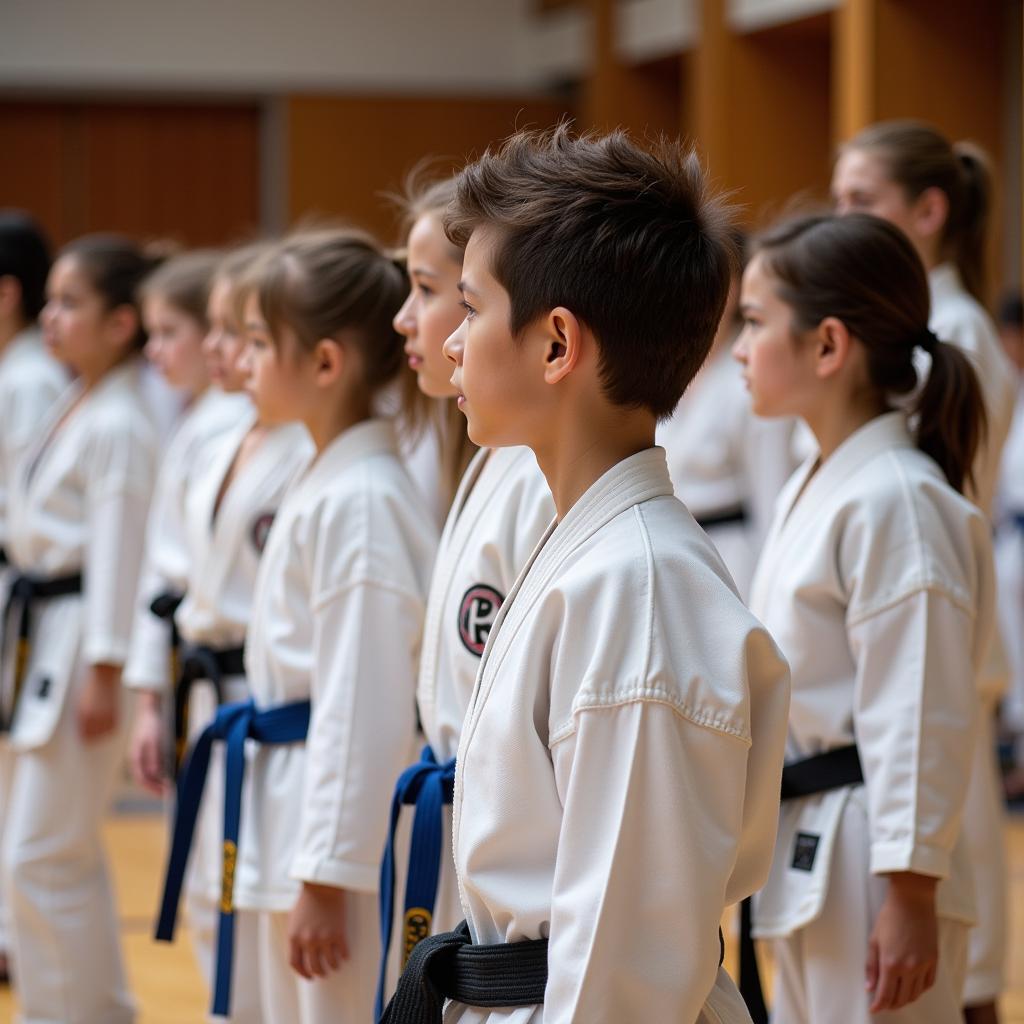 Students Wearing Gees in a Martial Arts Class